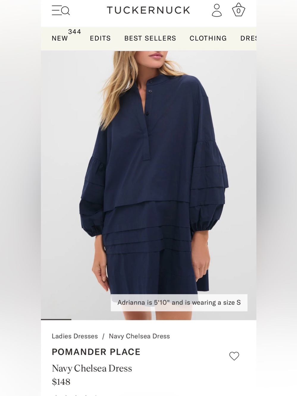 Tuckernuck Pomander Place Chelsea Dress Puff Long Sleeve - Picture 3 of 9